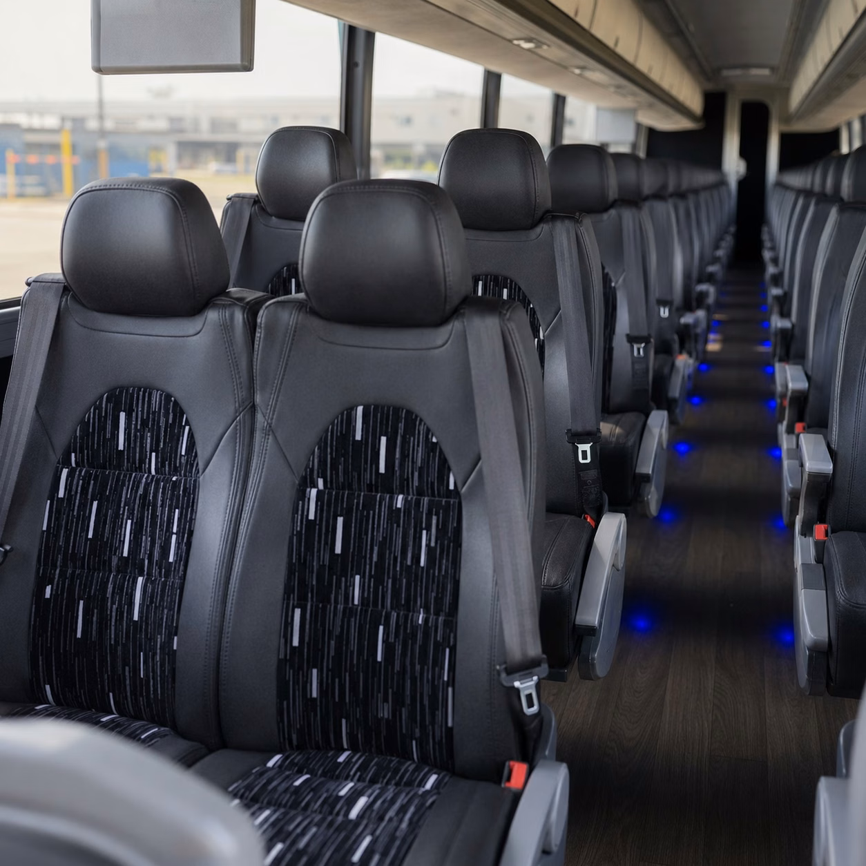 delray beach charter bus interior